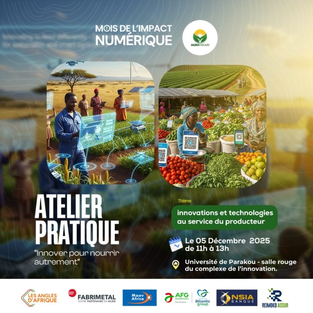 Un agriculteur et des vendeuses de marché utilisant des interfaces numériques.
