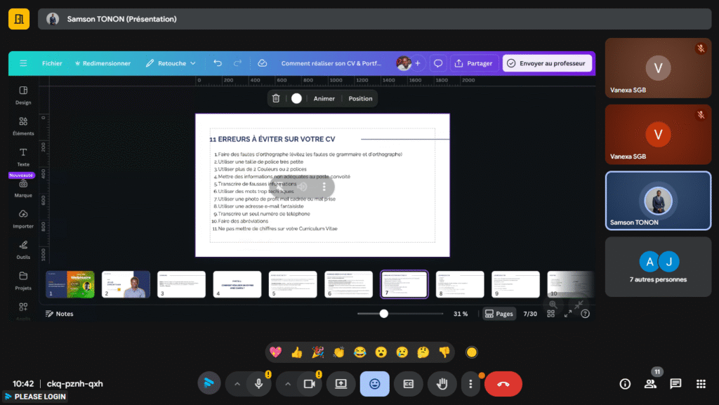 Webinaire CV et portfolio avec Canva — photo 2